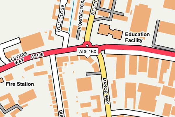 WD6 1BX map - OS OpenMap – Local (Ordnance Survey) WD6 1BX map - OS OpenMap – Local (Ordnance Survey)