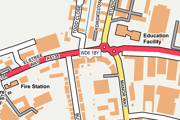 WD6 1BY map - OS OpenMap – Local (Ordnance Survey)