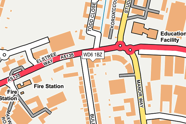 WD6 1BZ map - OS OpenMap – Local (Ordnance Survey)