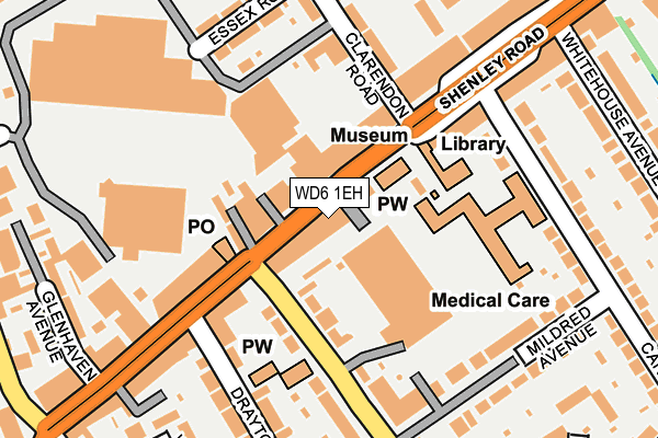 WD6 1EH map - OS OpenMap – Local (Ordnance Survey) WD6 1EH map - OS OpenMap – Local (Ordnance Survey)