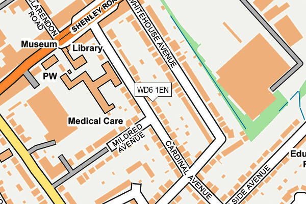 WD6 1EN map - OS OpenMap – Local (Ordnance Survey) WD6 1EN map - OS OpenMap – Local (Ordnance Survey)
