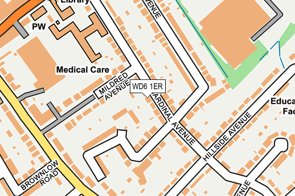 WD6 1ER map - OS OpenMap – Local (Ordnance Survey) WD6 1ER map - OS OpenMap – Local (Ordnance Survey)