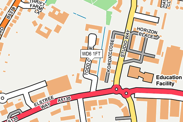 WD6 1FT map - OS OpenMap – Local (Ordnance Survey) WD6 1FT map - OS OpenMap – Local (Ordnance Survey)