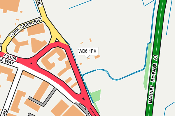 WD6 1FX map - OS OpenMap – Local (Ordnance Survey) WD6 1FX map - OS OpenMap – Local (Ordnance Survey)