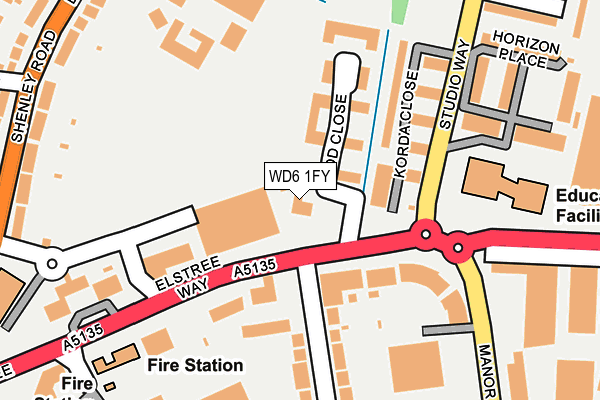 WD6 1FY map - OS OpenMap – Local (Ordnance Survey) WD6 1FY map - OS OpenMap – Local (Ordnance Survey)