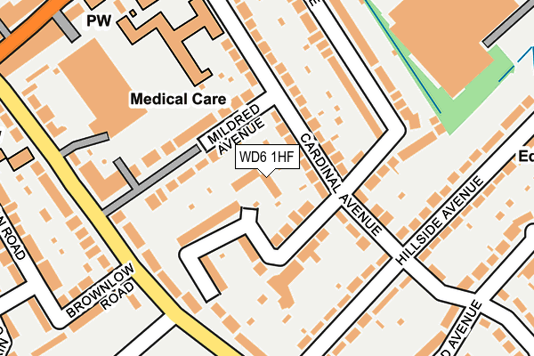 WD6 1HF map - OS OpenMap – Local (Ordnance Survey) WD6 1HF map - OS OpenMap – Local (Ordnance Survey)