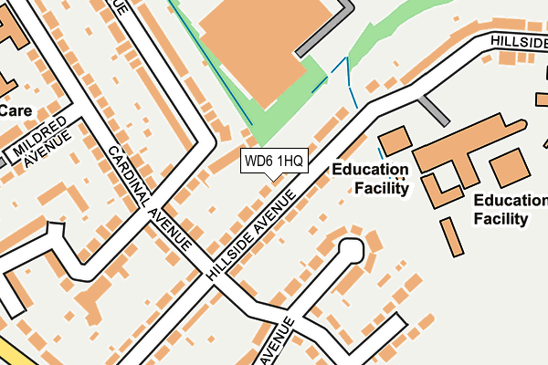 WD6 1HQ map - OS OpenMap – Local (Ordnance Survey) WD6 1HQ map - OS OpenMap – Local (Ordnance Survey)