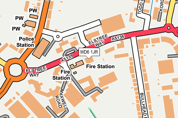 WD6 1JR map - OS OpenMap – Local (Ordnance Survey)