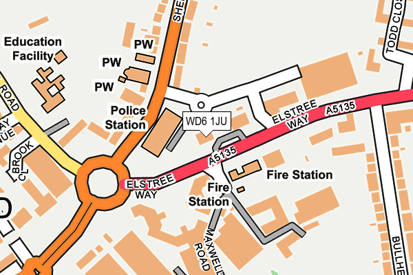WD6 1JU map - OS OpenMap – Local (Ordnance Survey) WD6 1JU map - OS OpenMap – Local (Ordnance Survey)