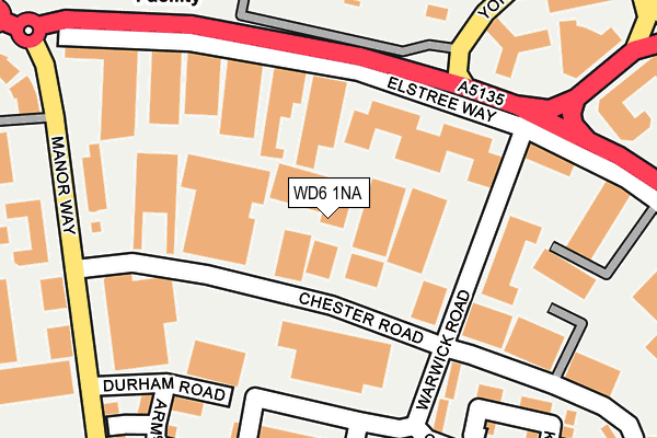 WD6 1NA map - OS OpenMap – Local (Ordnance Survey) WD6 1NA map - OS OpenMap – Local (Ordnance Survey)