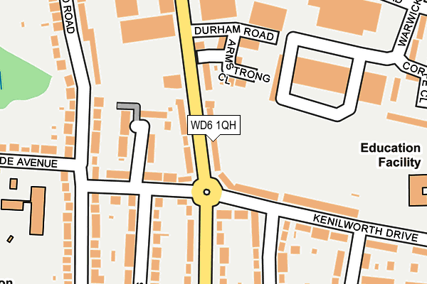 WD6 1QH map - OS OpenMap – Local (Ordnance Survey) WD6 1QH map - OS OpenMap – Local (Ordnance Survey)