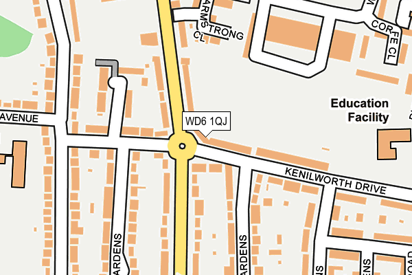 WD6 1QJ map - OS OpenMap – Local (Ordnance Survey) WD6 1QJ map - OS OpenMap – Local (Ordnance Survey)
