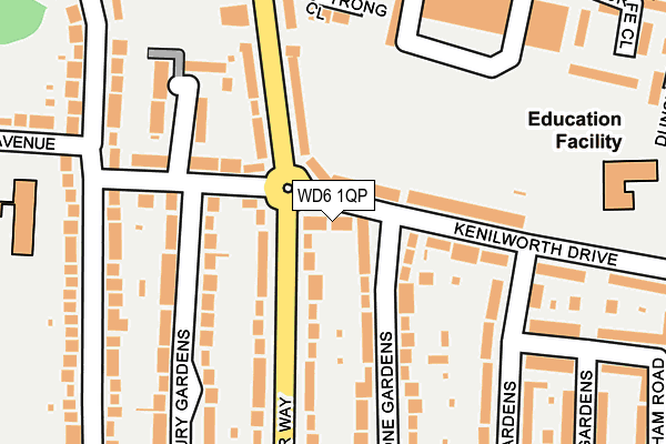WD6 1QP map - OS OpenMap – Local (Ordnance Survey) WD6 1QP map - OS OpenMap – Local (Ordnance Survey)