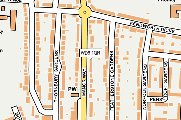 WD6 1QR map - OS OpenMap – Local (Ordnance Survey) WD6 1QR map - OS OpenMap – Local (Ordnance Survey)