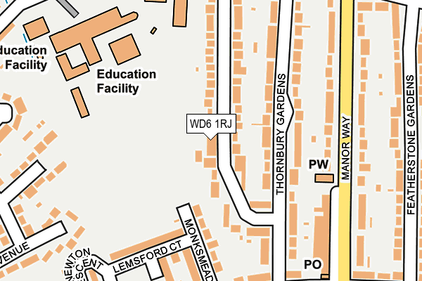 WD6 1RJ map - OS OpenMap – Local (Ordnance Survey) WD6 1RJ map - OS OpenMap – Local (Ordnance Survey)