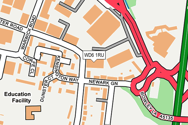 WD6 1RU map - OS OpenMap – Local (Ordnance Survey) WD6 1RU map - OS OpenMap – Local (Ordnance Survey)