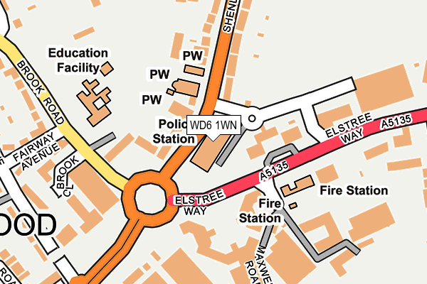 WD6 1WN map - OS OpenMap – Local (Ordnance Survey) WD6 1WN map - OS OpenMap – Local (Ordnance Survey)
