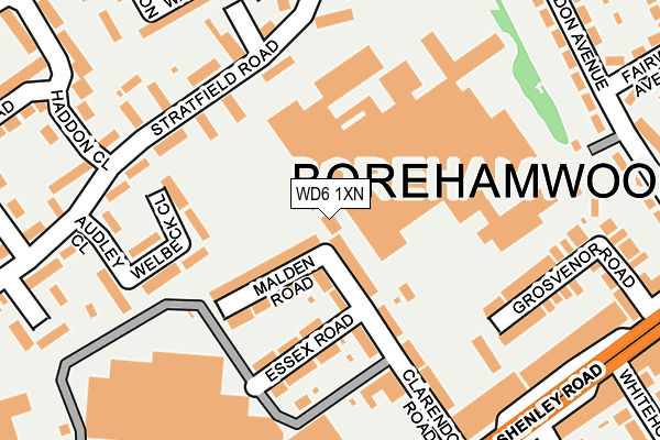 WD6 1XN map - OS OpenMap – Local (Ordnance Survey) WD6 1XN map - OS OpenMap – Local (Ordnance Survey)