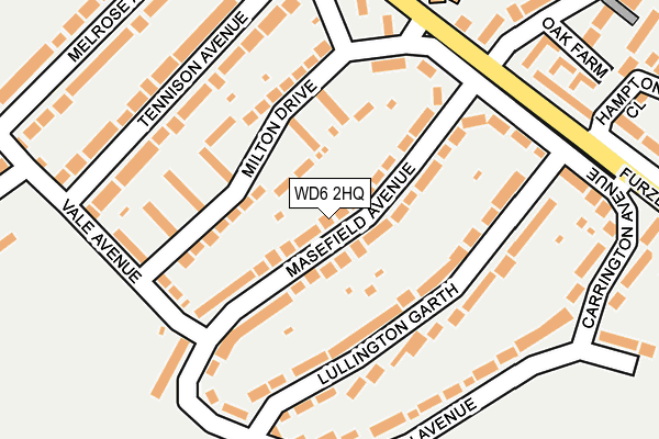 WD6 2HQ map - OS OpenMap – Local (Ordnance Survey)