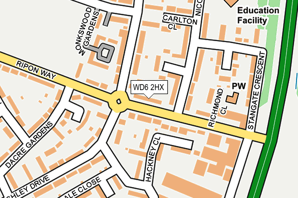 WD6 2HX map - OS OpenMap – Local (Ordnance Survey) WD6 2HX map - OS OpenMap – Local (Ordnance Survey)