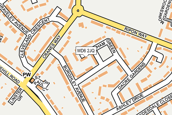 WD6 2JQ map - OS OpenMap – Local (Ordnance Survey) WD6 2JQ map - OS OpenMap – Local (Ordnance Survey)