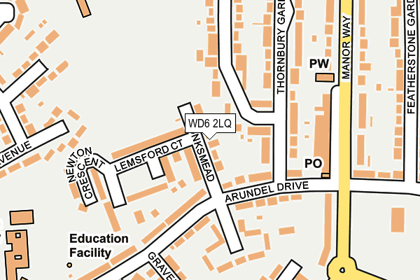 WD6 2LQ map - OS OpenMap – Local (Ordnance Survey) WD6 2LQ map - OS OpenMap – Local (Ordnance Survey)