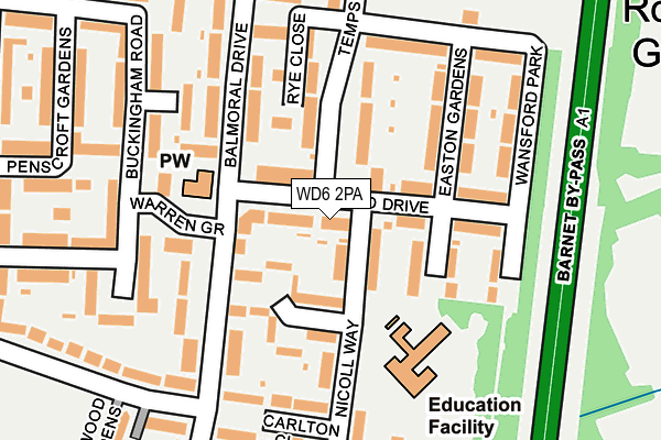 WD6 2PA map - OS OpenMap – Local (Ordnance Survey) WD6 2PA map - OS OpenMap – Local (Ordnance Survey)