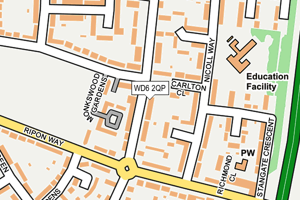 WD6 2QP map - OS OpenMap – Local (Ordnance Survey) WD6 2QP map - OS OpenMap – Local (Ordnance Survey)