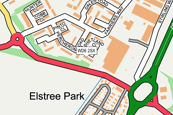 WD6 2SX map - OS OpenMap – Local (Ordnance Survey)