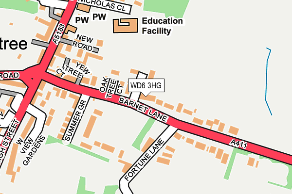 WD6 3HG map - OS OpenMap – Local (Ordnance Survey) WD6 3HG map - OS OpenMap – Local (Ordnance Survey)