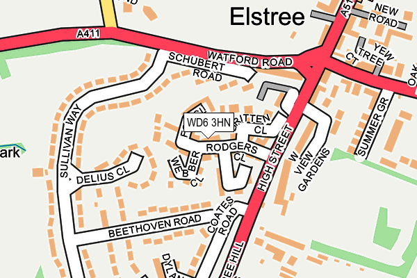 WD6 3HN map - OS OpenMap – Local (Ordnance Survey)