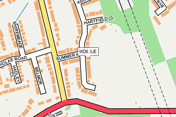 WD6 3JE map - OS OpenMap – Local (Ordnance Survey) WD6 3JE map - OS OpenMap – Local (Ordnance Survey)