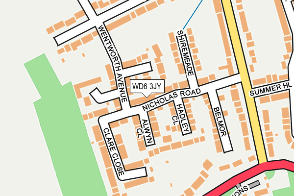 WD6 3JY map - OS OpenMap – Local (Ordnance Survey) WD6 3JY map - OS OpenMap – Local (Ordnance Survey)