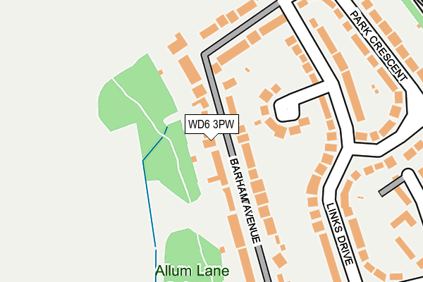 WD6 3PW map - OS OpenMap – Local (Ordnance Survey) WD6 3PW map - OS OpenMap – Local (Ordnance Survey)