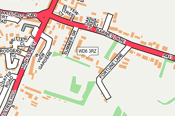 WD6 3RZ map - OS OpenMap – Local (Ordnance Survey) WD6 3RZ map - OS OpenMap – Local (Ordnance Survey)