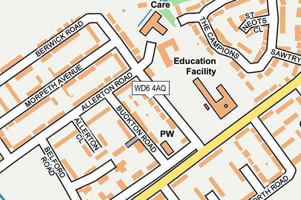 WD6 4AQ map - OS OpenMap – Local (Ordnance Survey) WD6 4AQ map - OS OpenMap – Local (Ordnance Survey)