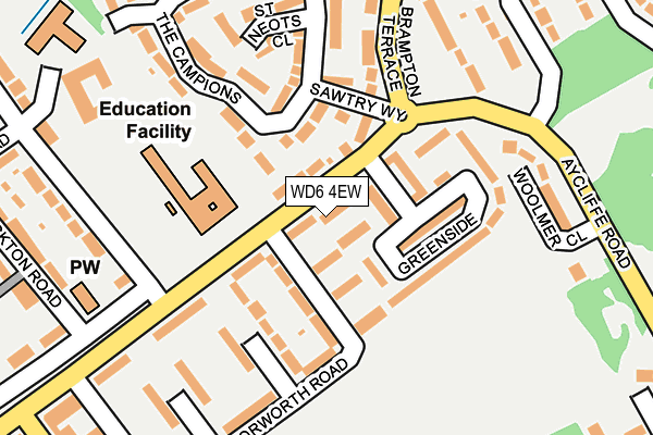 WD6 4EW map - OS OpenMap – Local (Ordnance Survey) WD6 4EW map - OS OpenMap – Local (Ordnance Survey)