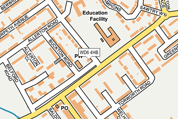 WD6 4HB map - OS OpenMap – Local (Ordnance Survey)