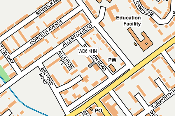 WD6 4HN map - OS OpenMap – Local (Ordnance Survey) WD6 4HN map - OS OpenMap – Local (Ordnance Survey)