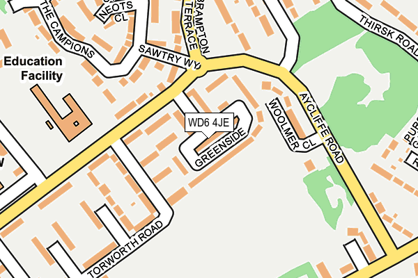 WD6 4JE map - OS OpenMap – Local (Ordnance Survey) WD6 4JE map - OS OpenMap – Local (Ordnance Survey)