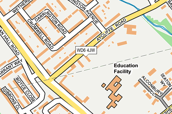 WD6 4JW map - OS OpenMap – Local (Ordnance Survey) WD6 4JW map - OS OpenMap – Local (Ordnance Survey)
