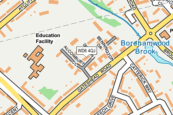 WD6 4QJ map - OS OpenMap – Local (Ordnance Survey)