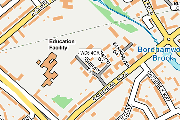 WD6 4QR map - OS OpenMap – Local (Ordnance Survey) WD6 4QR map - OS OpenMap – Local (Ordnance Survey)