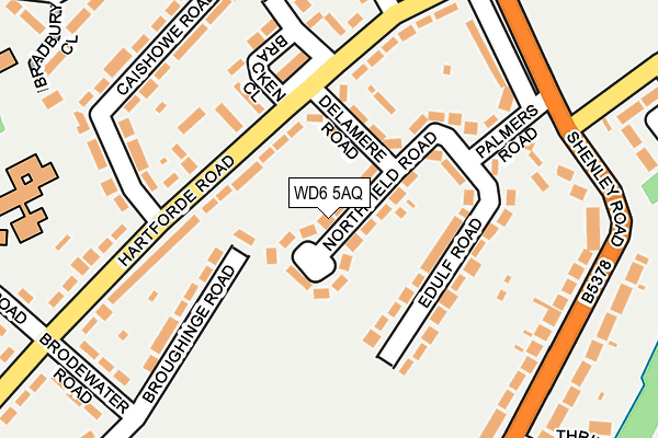 WD6 5AQ map - OS OpenMap – Local (Ordnance Survey) WD6 5AQ map - OS OpenMap – Local (Ordnance Survey)