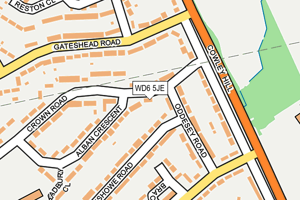 WD6 5JE map - OS OpenMap – Local (Ordnance Survey) WD6 5JE map - OS OpenMap – Local (Ordnance Survey)