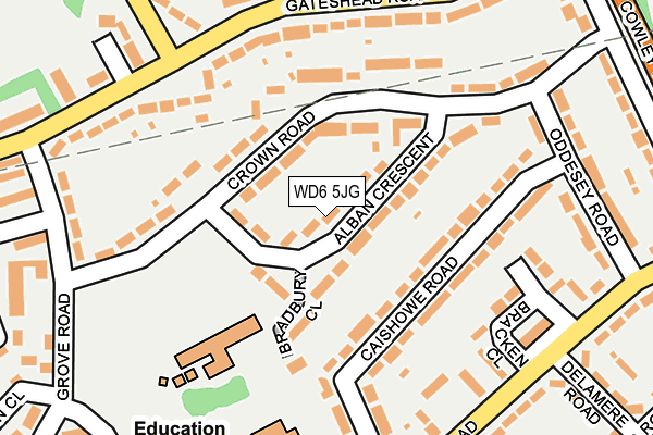 WD6 5JG map - OS OpenMap – Local (Ordnance Survey) WD6 5JG map - OS OpenMap – Local (Ordnance Survey)
