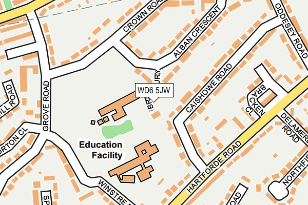 WD6 5JW map - OS OpenMap – Local (Ordnance Survey) WD6 5JW map - OS OpenMap – Local (Ordnance Survey)