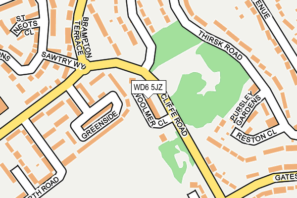 WD6 5JZ map - OS OpenMap – Local (Ordnance Survey) WD6 5JZ map - OS OpenMap – Local (Ordnance Survey)