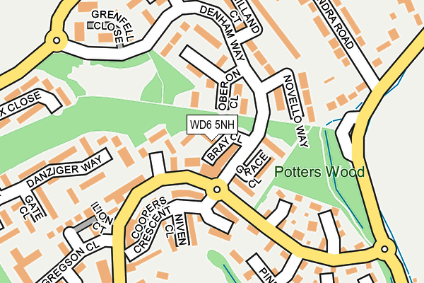 WD6 5NH map - OS OpenMap – Local (Ordnance Survey) WD6 5NH map - OS OpenMap – Local (Ordnance Survey)