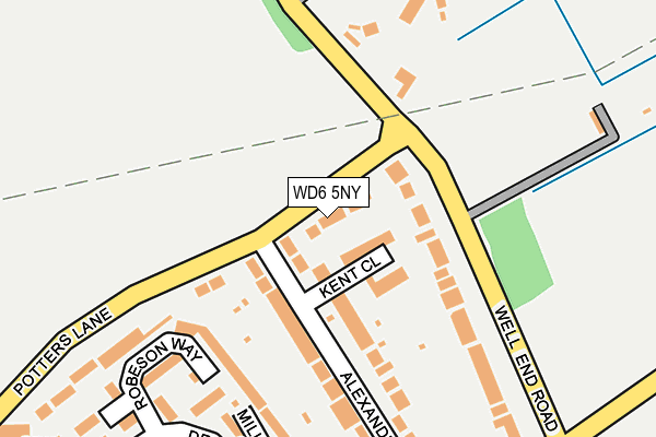 WD6 5NY map - OS OpenMap – Local (Ordnance Survey) WD6 5NY map - OS OpenMap – Local (Ordnance Survey)